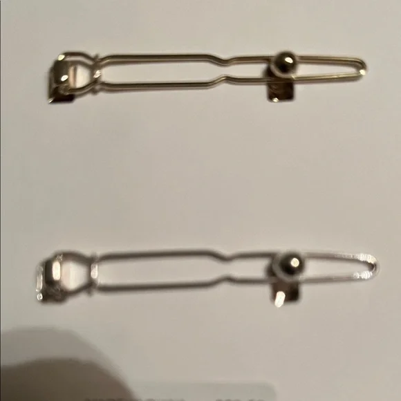 J. Crew Gold/Silver Set of Two Metal Oval Hair Clips/NWT - Picture 7 of 10